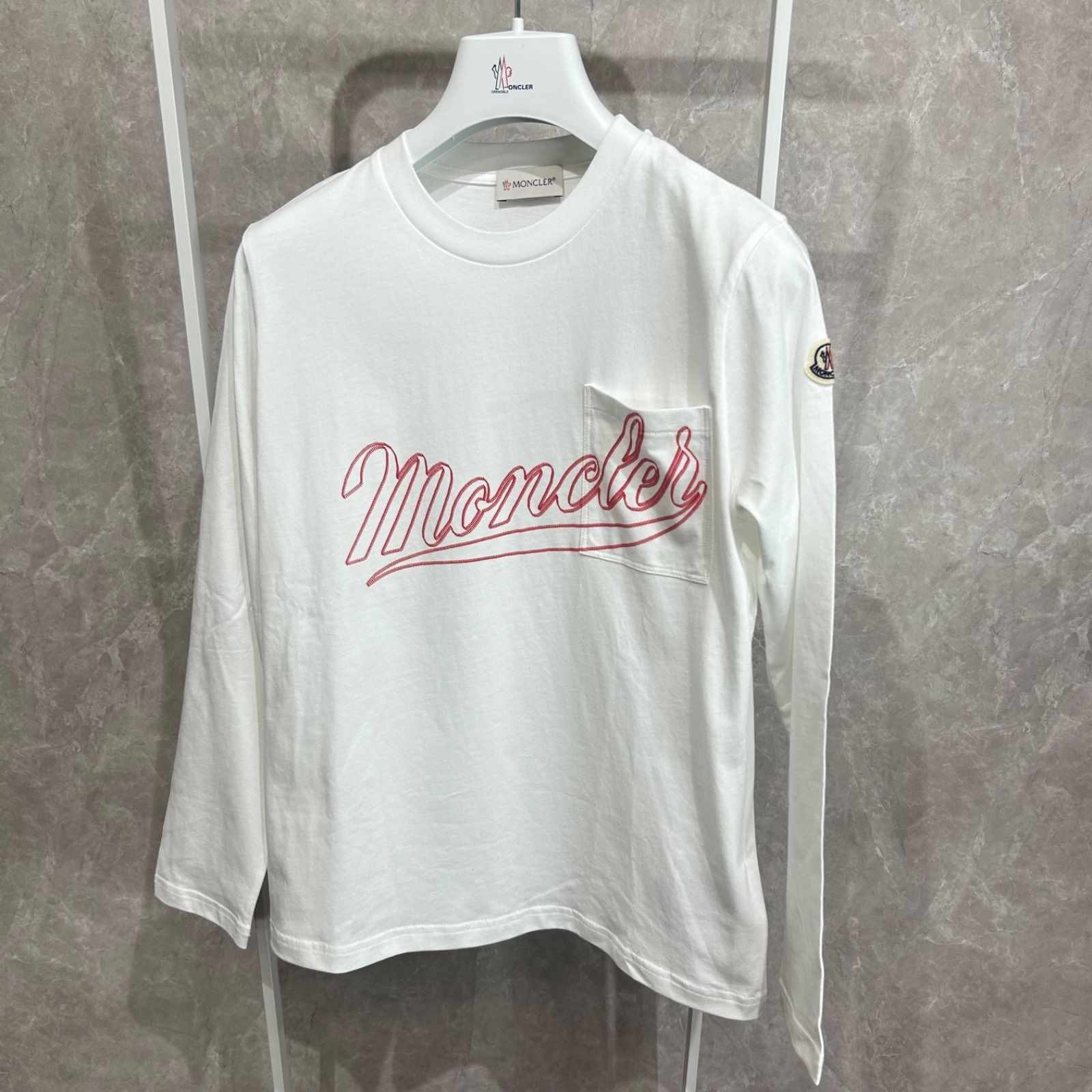 未使用大人OK】 MONCLER モンクレール ロンT 長袖Tシャツ 白 ホワイト