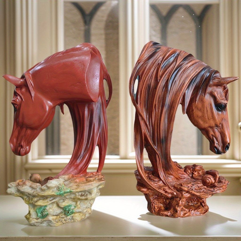  オブジェ 置物 馬 うま ウマ 馬の頭 ホワイト ブラウン 木目調 3種類 インテリア リビング ダイニング 玄関 寝室 装飾 オーナメント 樹脂 プレゼント ギフト オシャレ ユニークデザイン 棚装飾 ホームデコレーション ガラスディスプレイ 置物 インテリア小物