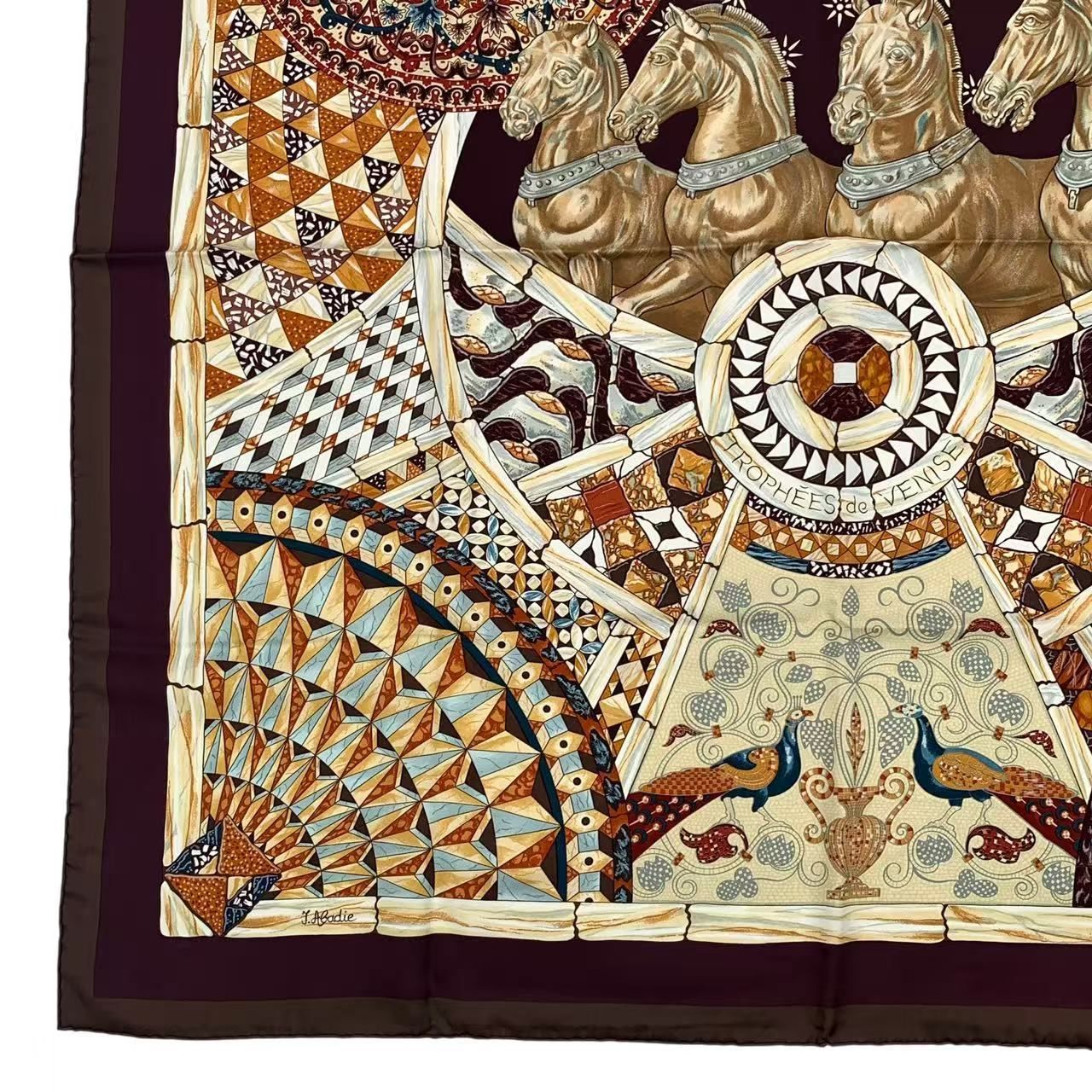 新品同様 HERMES エルメス カレ90 ヴェニスの勝利 TROPHEES de VENISE