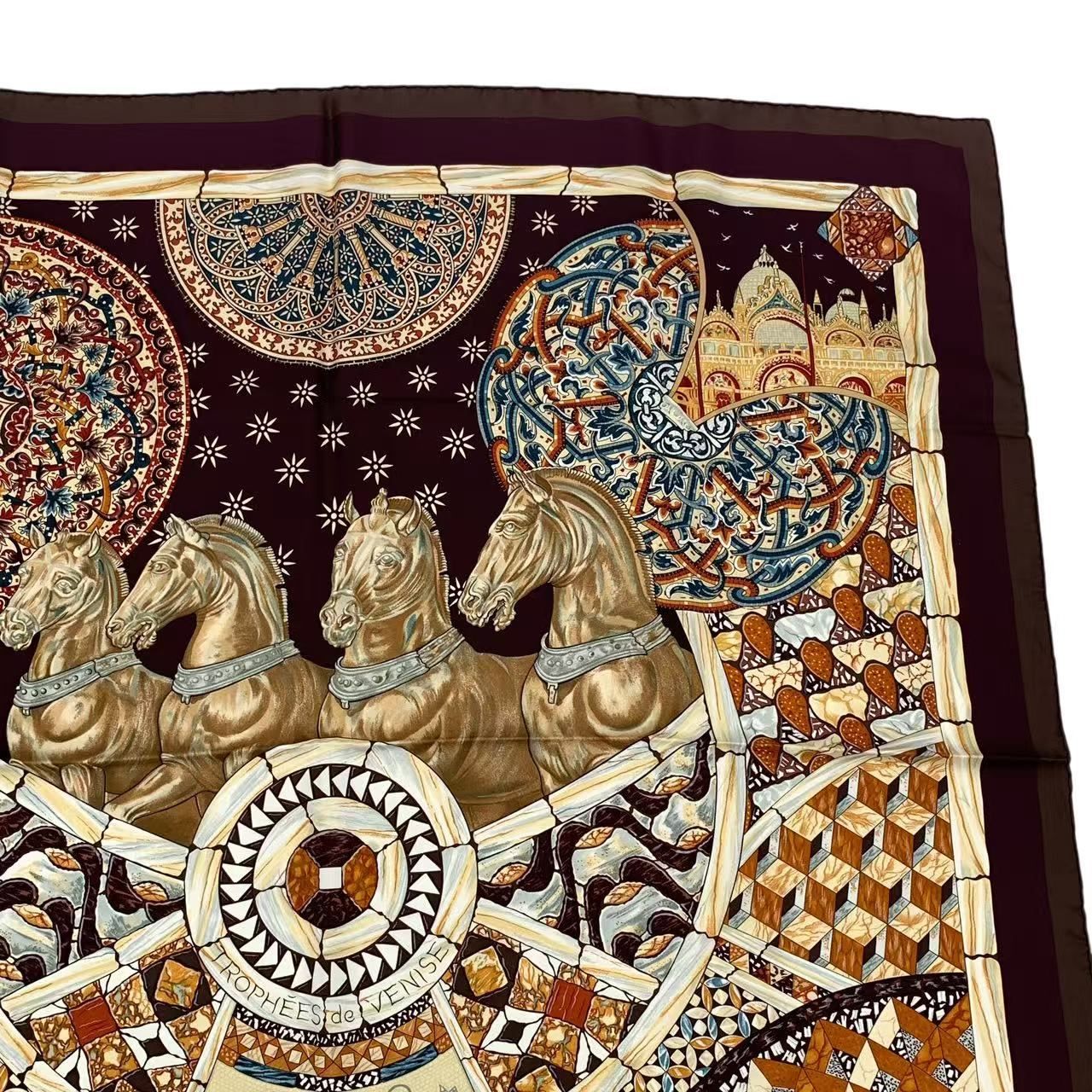 新品同様 HERMES エルメス カレ90 ヴェニスの勝利 TROPHEES de VENISE
