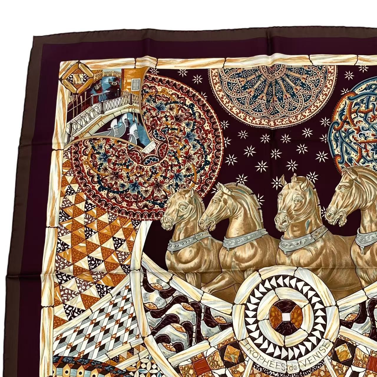 新品同様 HERMES エルメス カレ90 ヴェニスの勝利 TROPHEES de VENISE