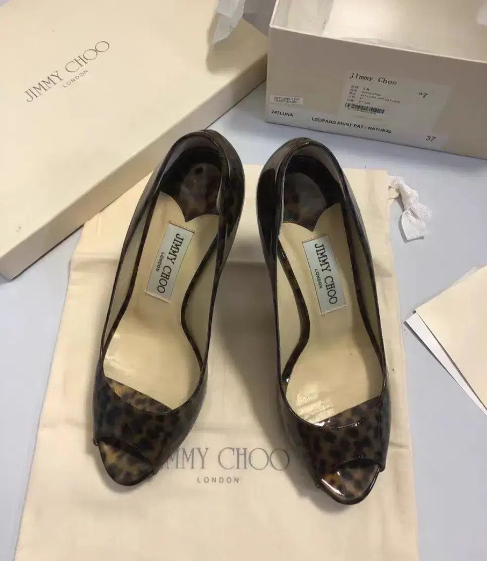 Jimmy Choo ジミーチュウ ルナ レオパード オープントゥ パンプス 37