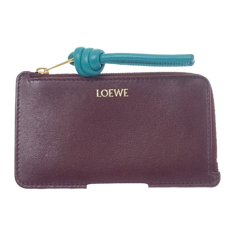 ☆スレ傷・汚れあり☆ ロエベ LOEWE ノット コインカードホルダー