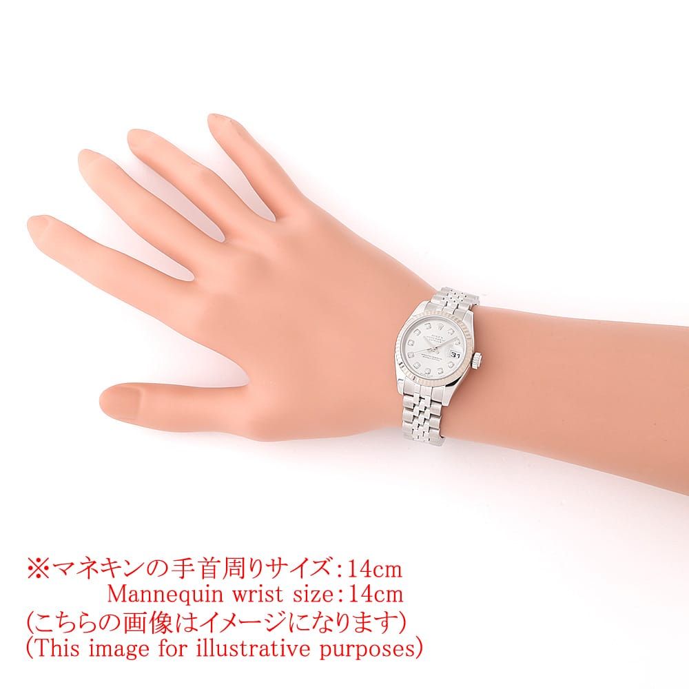 ロレックス デイトジャスト 10Pダイヤ 179174G シルバー ランダム番 レディース 中古 腕時計 ROLEX（ロレックス） デイトジャスト 10Pダイヤ 179174G シルバー