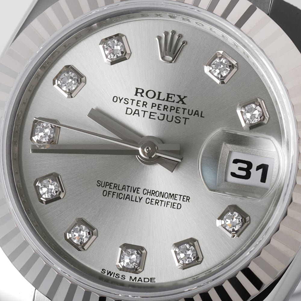 ロレックス デイトジャスト 10Pダイヤ 179174G シルバー ランダム番 レディース 中古 腕時計 69174G シルバー ROLEX（ロレックス）デイトジャスト 10Pダイヤ 中古