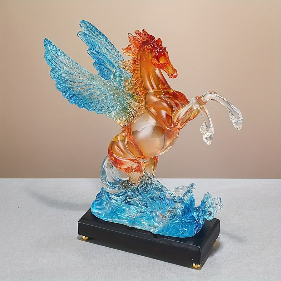  オブジェ 置物 ペガサス 馬 ブルーレッド 金箔 2種類 インテリア リビング ダイニング 玄関 寝室 装飾 オーナメント 樹脂 プレゼント ギフト オシャレ 可愛い 癒しグッズ 感 キッズ雑貨 置物 インテリア小物