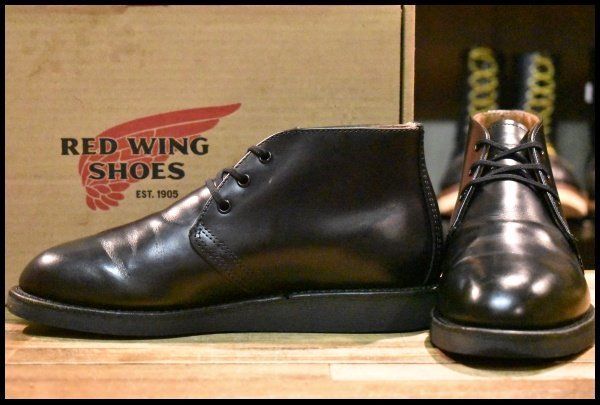 6D 箱付 美品 17年】レッドウィング 9196 ポストマン チャッカ 黒
