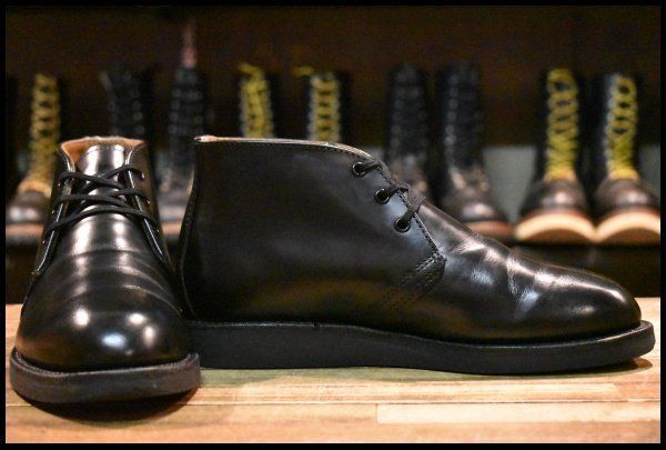 6D 箱付 美品 17年】レッドウィング 9196 ポストマン チャッカ 黒