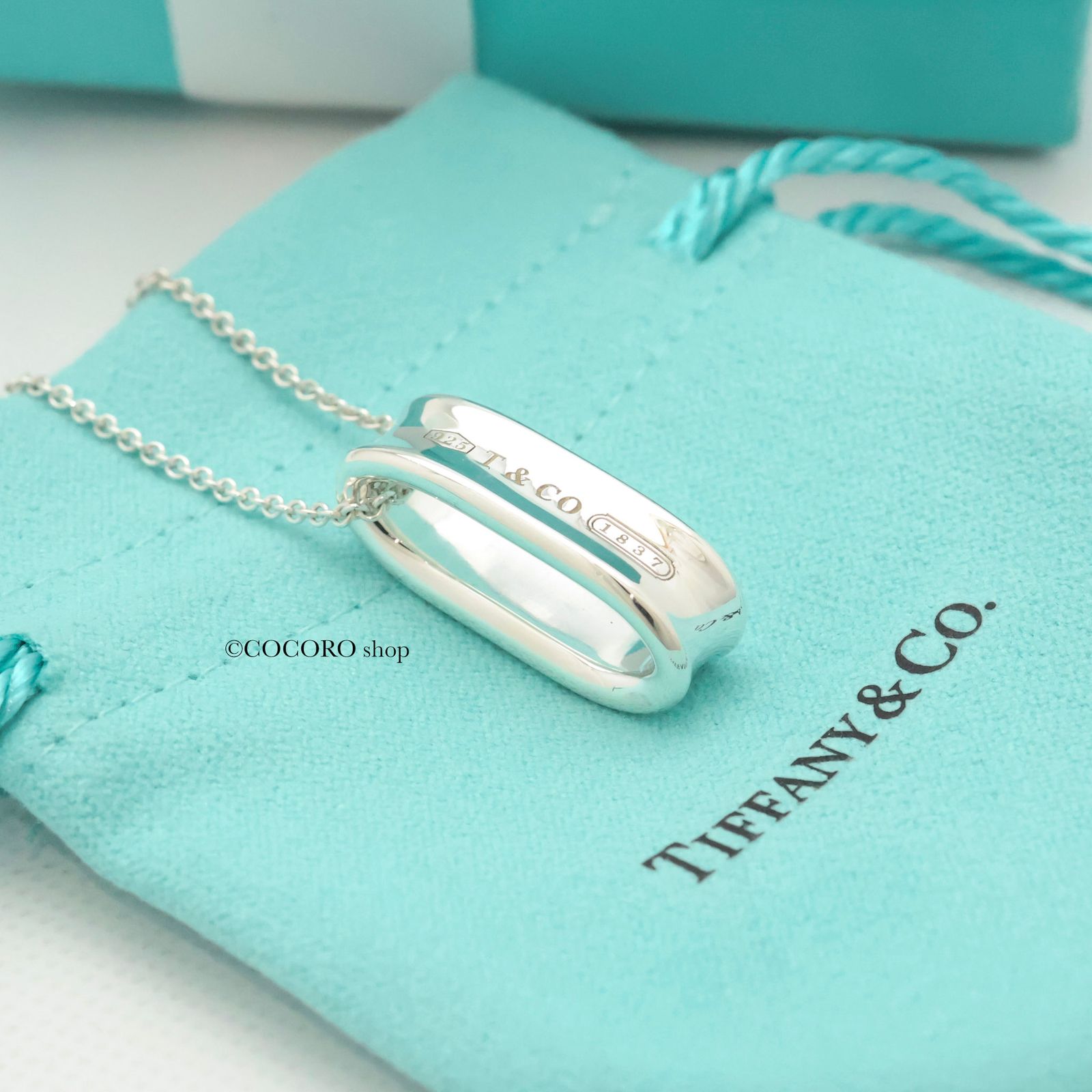 【極美品】 ティファニー 1837 オーバル ループ ネックレス ペレッティ 美品】ティファニー TIFFANY&Co. 1837 オーバル ループ ネックレス