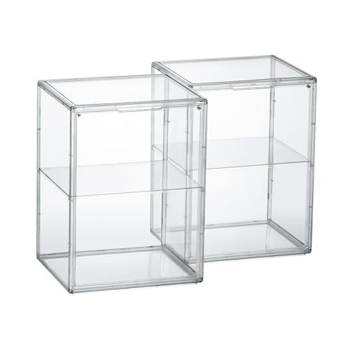 八番屋 フィギュアケース 収納 セット 透明展示ケース マグネット式扉 コレクションケース 積み重ね 組立簡単 幅29 2 奥25 高さ40 cm クリアe 4 c 236 a 9