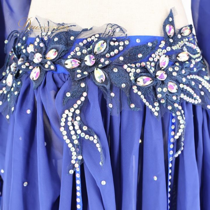 ベリーダンス オリエンタル 衣装 上下セット ブルー系 トップス