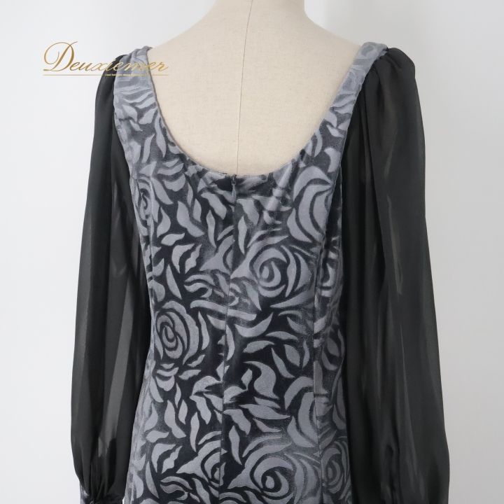 フラダンス 衣装 ワンピース ドレス ブラック系 アロハスタンダード