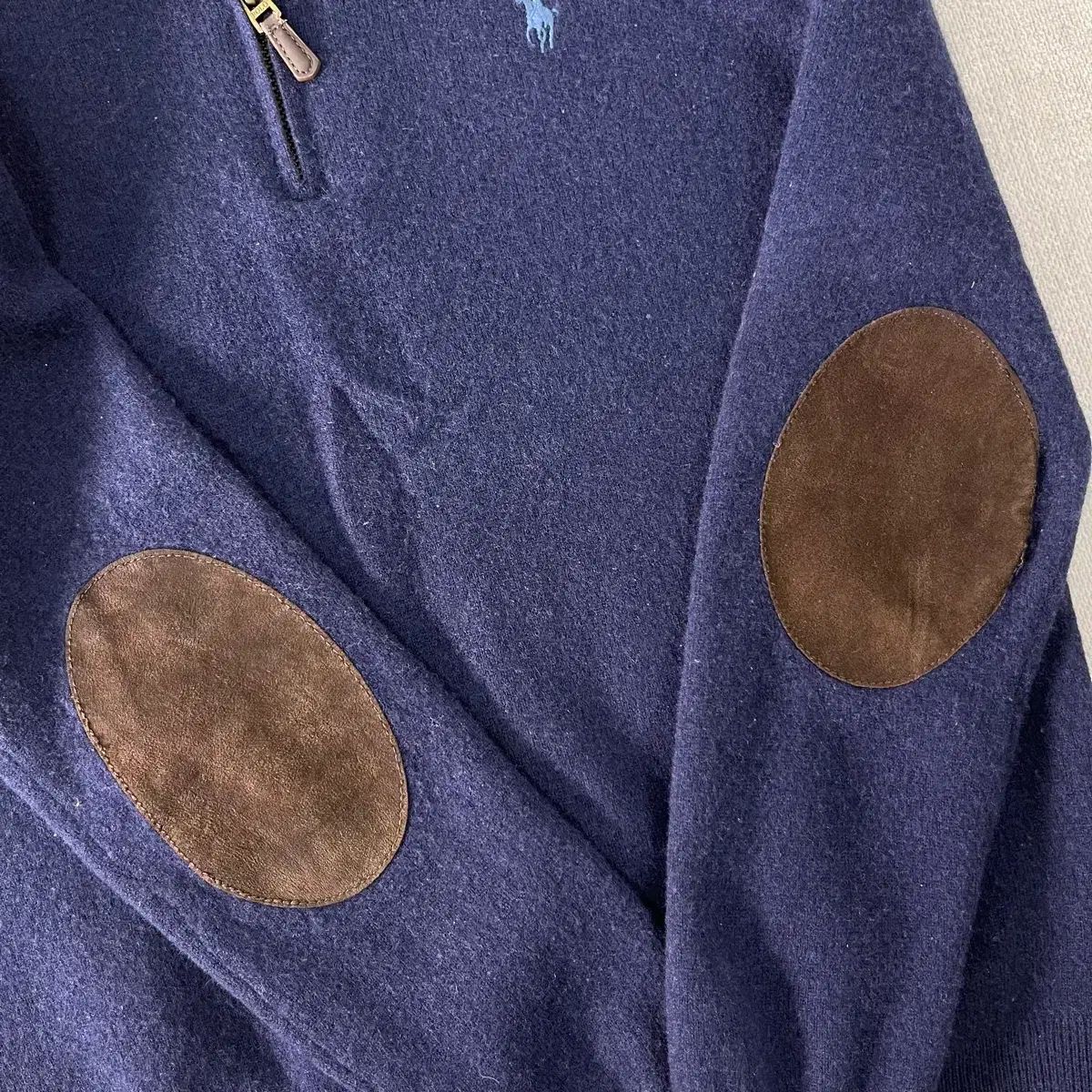POLO RALPH LAUREN ハーフジップ ニット エルボーパッチ 95 ポロラルフローレン エルボーパッチ ウール ハーフジップ ニット