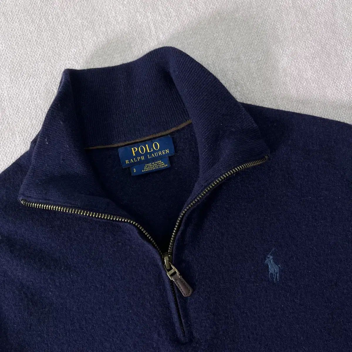 95 ポロラルフローレン エルボーパッチ ウール ハーフジップ ニット