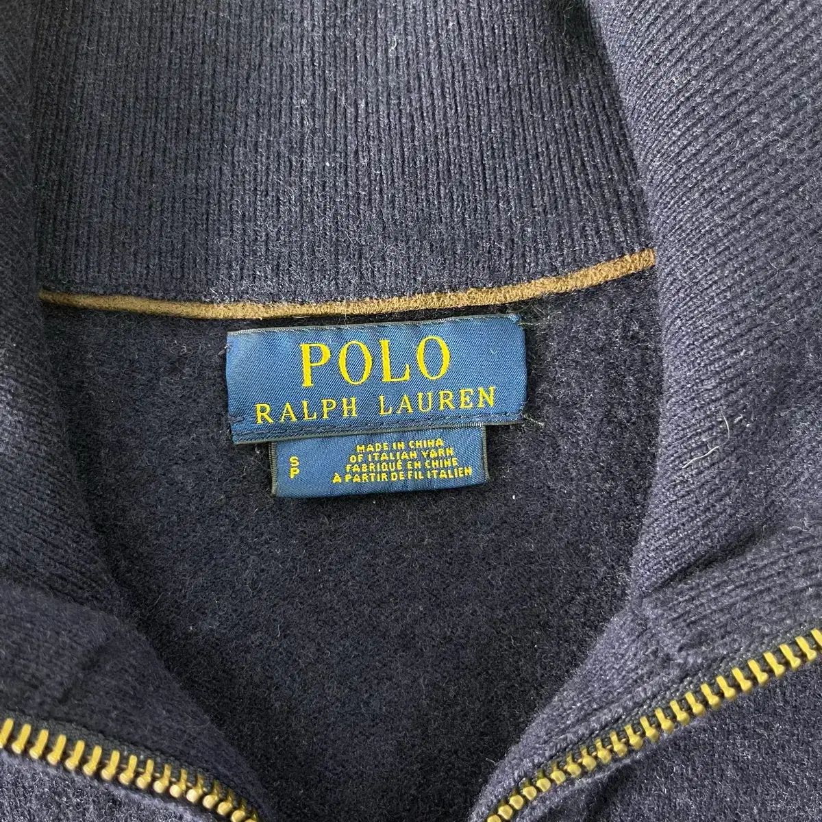 95 ポロラルフローレン エルボーパッチ ウール ハーフジップ ニット