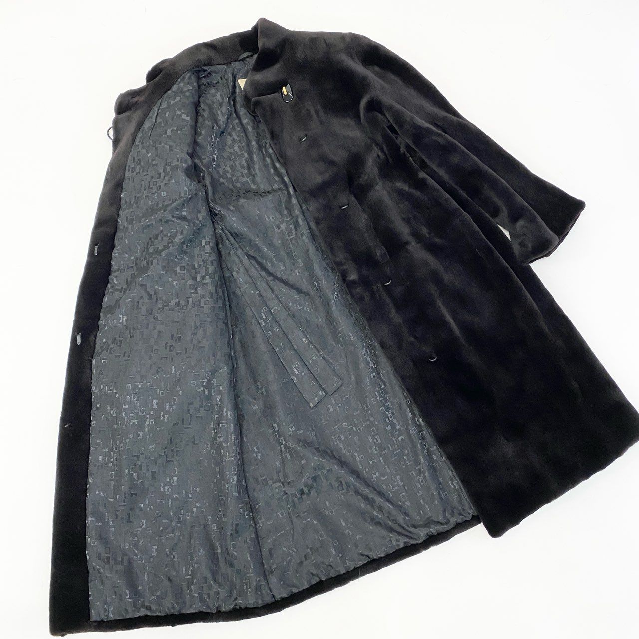 5 超美品　エンバ　EMBA シェアードミンク　コート 35a15 EMBA エンバ シェアードミンク 超ロングコート 丈約100cm サイズ