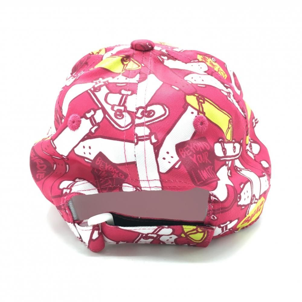 超美品】ジャックバニー キャップ ピンク×白 スケートボード総柄 ロゴ
