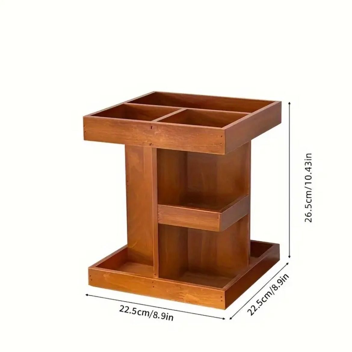 新品?未使用】 コスメオーガナイザー 木製 360度回転 天然木仕上げ