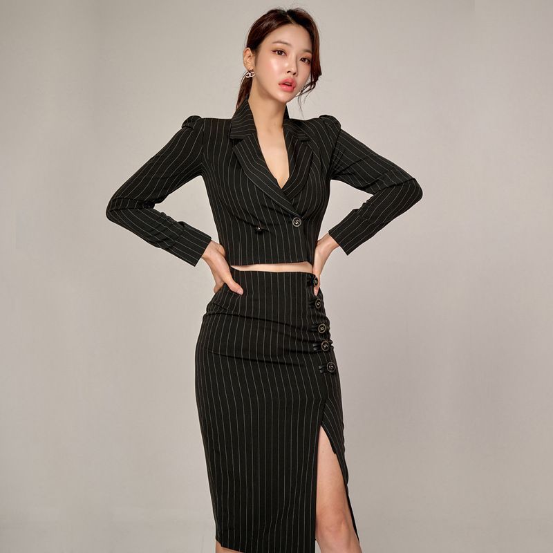 セットアップ 即購入OK レディース 2点セット ストライプ スーツ 入学