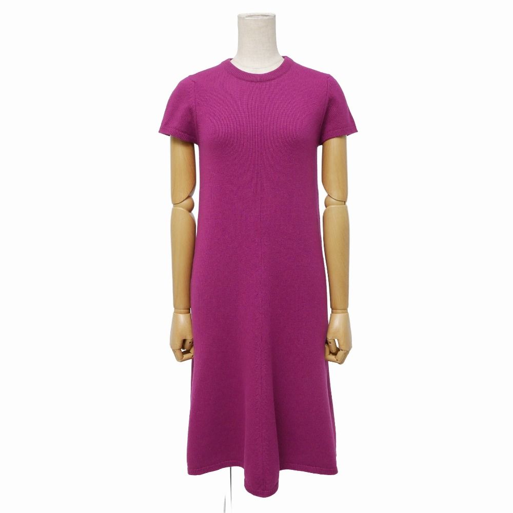 □美品□HERMES エルメス ワンピース サイズ34 総カシミヤ 半袖ニット