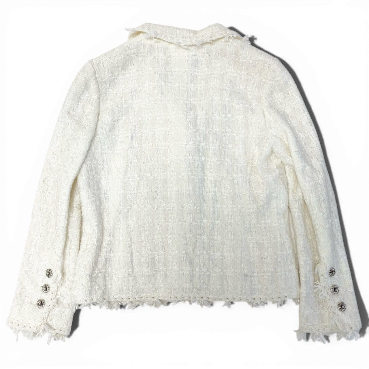 38a15 CHANEL シャネル 2005 カメリアボタン ツイードジャケット 05C