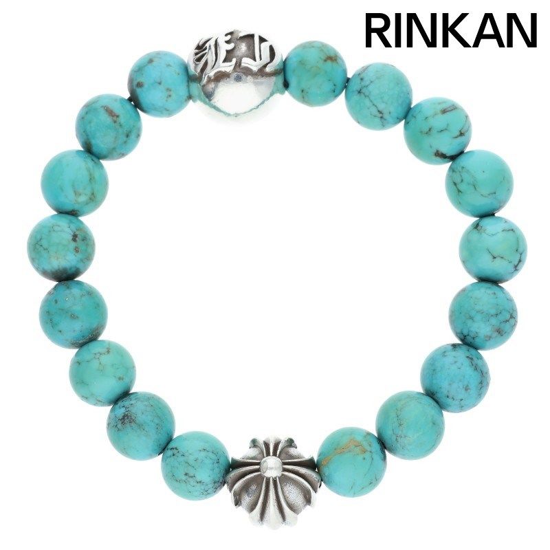 クロムハーツ 8mm BEAD BEAD25/8mmターコイズビーズブレスレット