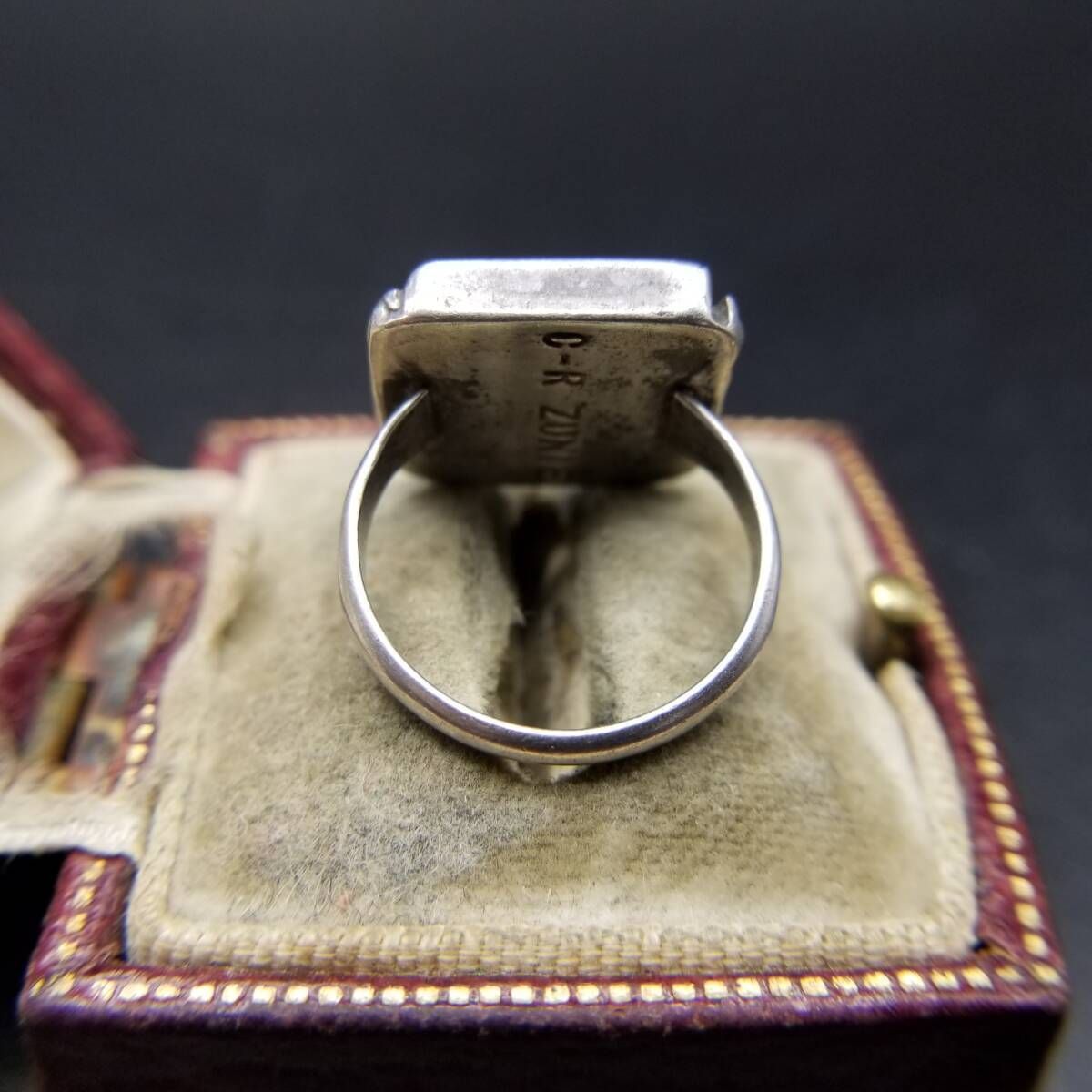 C-R Zunie ズニ族 トライアングル ターコイズ オニキス インレイ 925