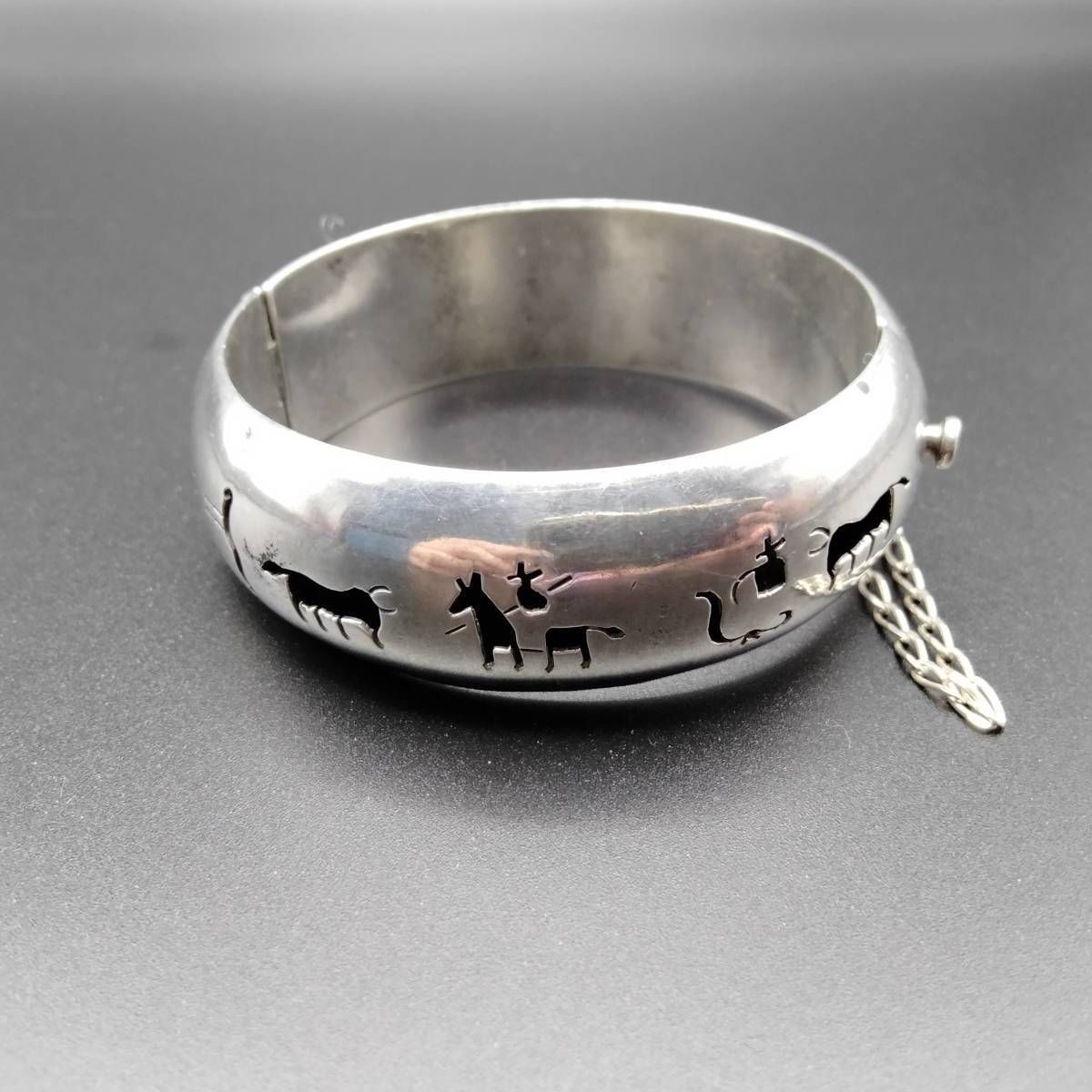 メキシコ 925 シルバー マタドール 闘牛 風景 ビンテージ ブレスレット