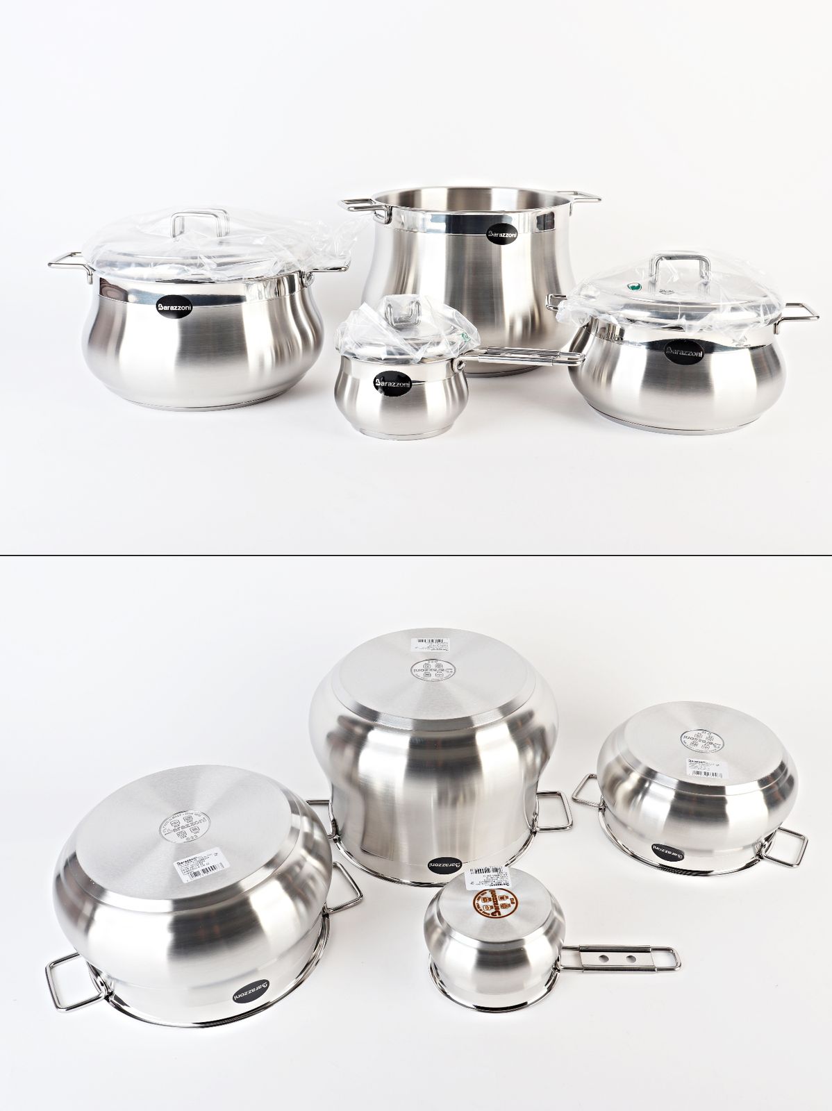 訳あり Barazzoni 鍋 ふた セット 7点 TUMMY 両手鍋 片手鍋 ゾーニ IH 食洗機 展示♥品 R 2601 058