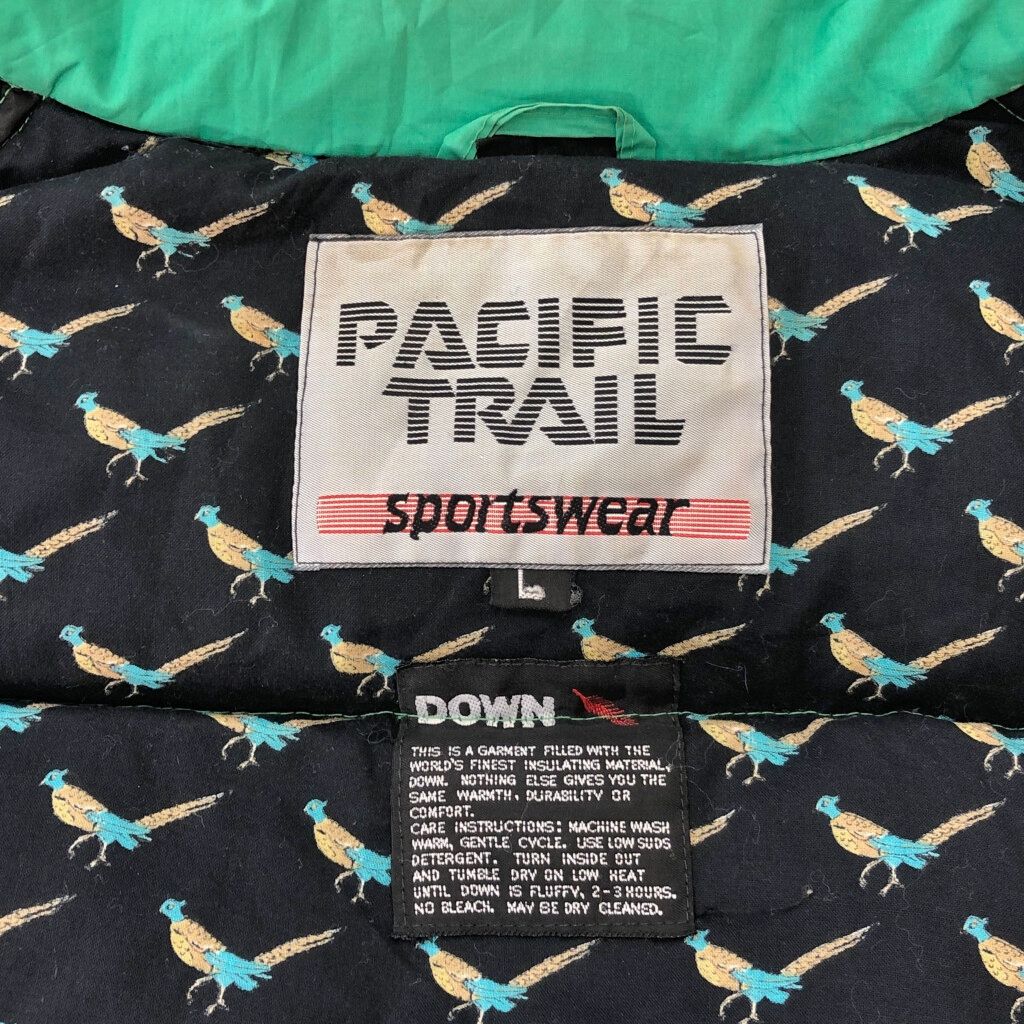 80年代 PACIFIC TRAIL ダウンジャケット アウトドア グリーン(メンズ L)中古 古着 X1700 80年代 PACIFIC TRAIL ダウンジャケット アウトドア グリーン(メンズ L