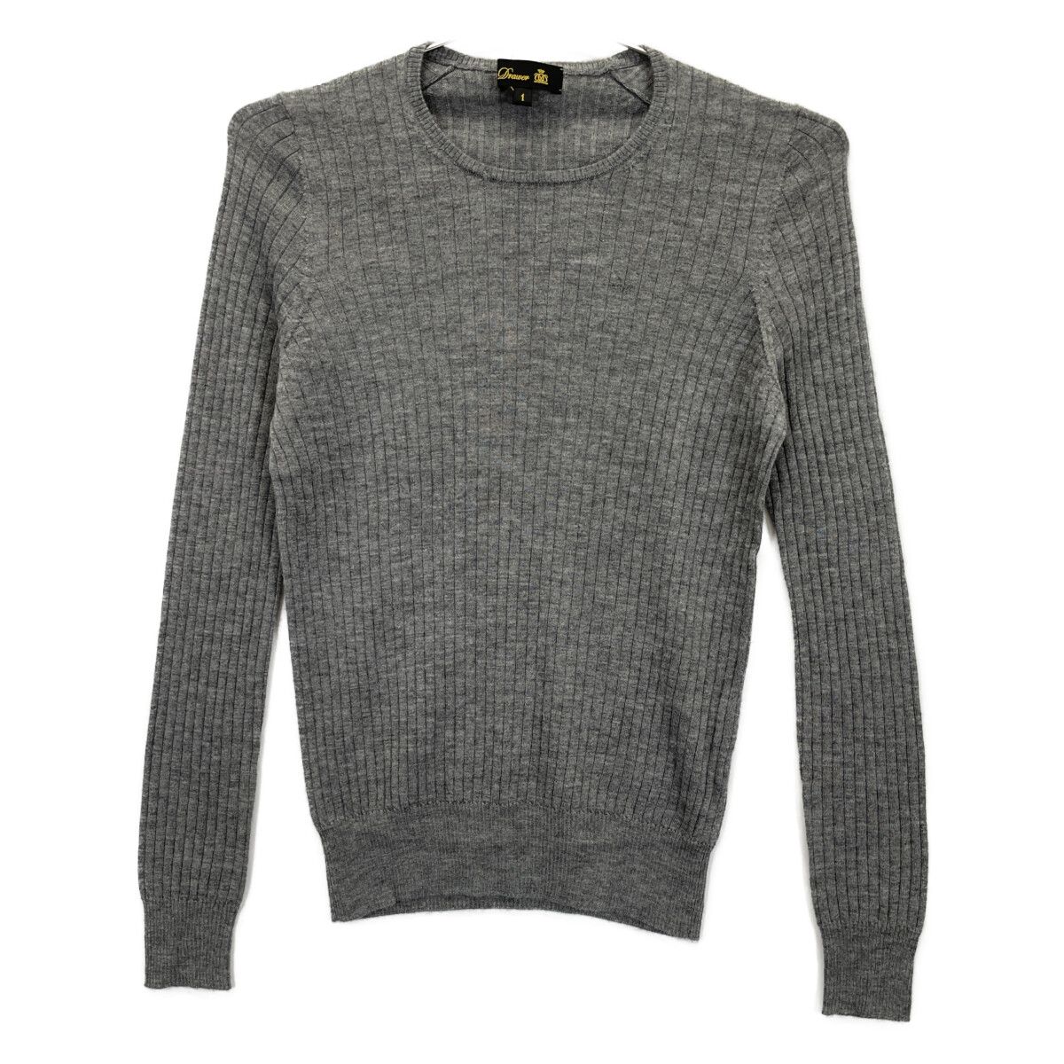 中古・古着通販】DRAWER (ドゥロワー) 5Gウールカシミヤ畔編みクルー