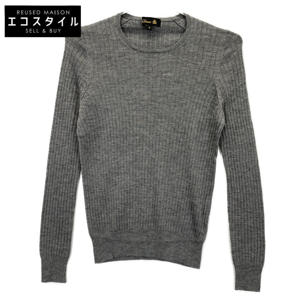 DRAWER ドゥロワー ｸﾞﾚｰ ｶｼﾐﾔ×ｼﾙｸ ﾛﾝｸﾞｽﾘｰﾌﾞ ﾆｯﾄ 1 - メルカリ