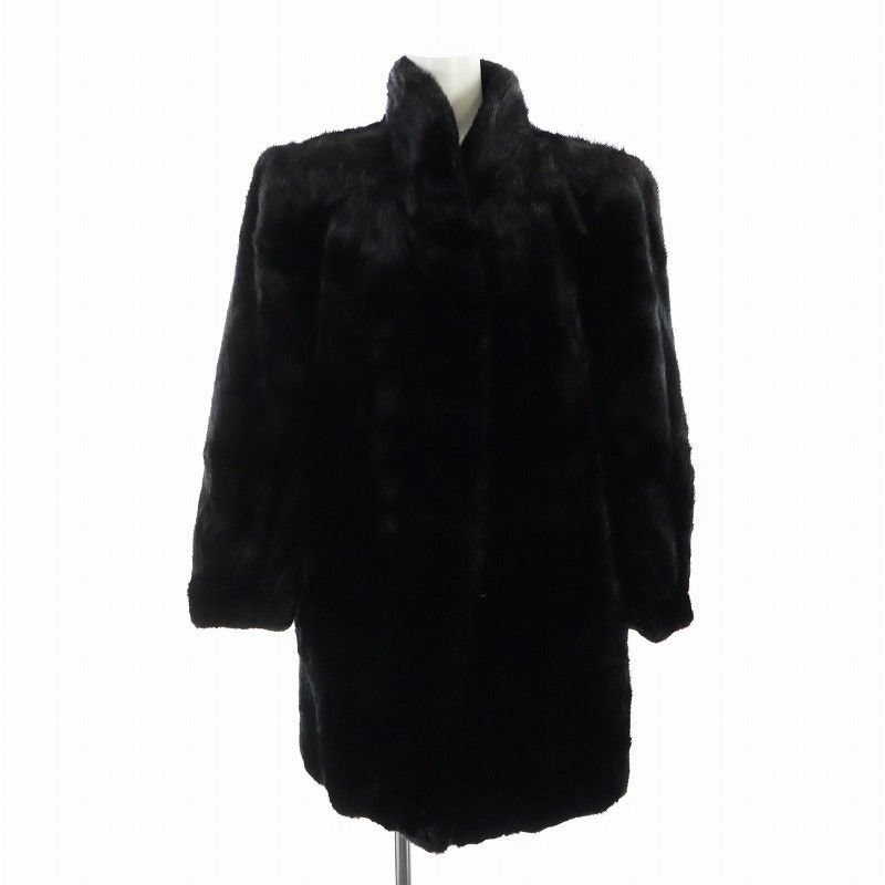 サガミンク SAGA MINK 銀サガ 毛皮コート ミンクファー ミドル 長袖 総