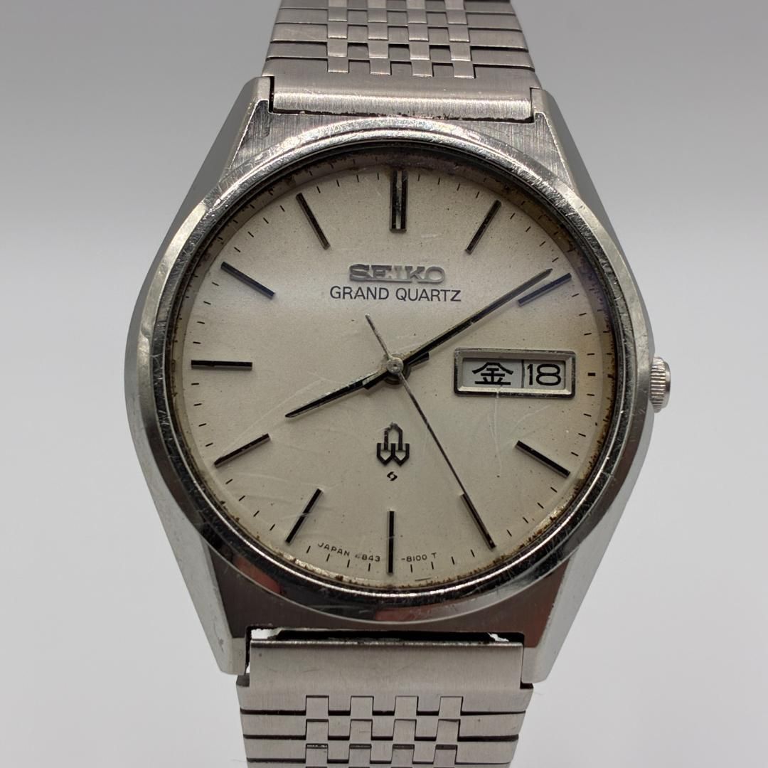 稼働品 セイコー グランドクォーツ メンズ腕時計 クォーツ 4843-8110