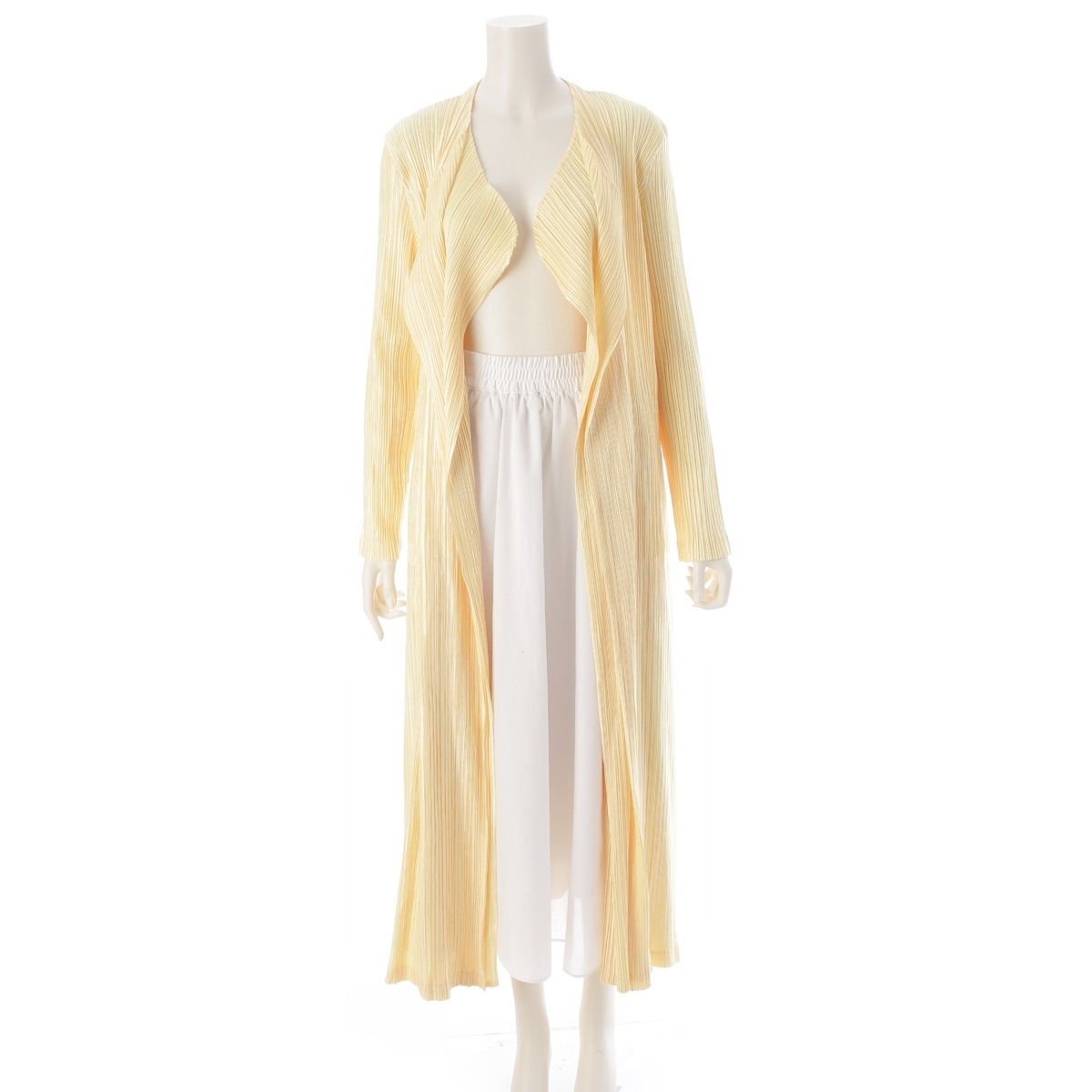 プリーツプリーズ イッセイミヤケ レイヤード ロング カーディガン