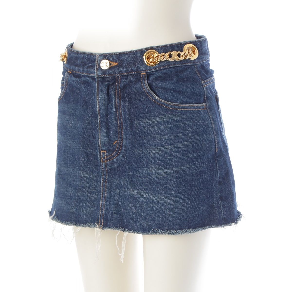 セリーヌ デニム トリオンフ チェーン ジャケット スカート