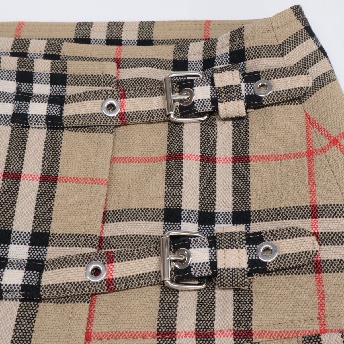 BURBERRY バーバリー ﾍﾞｰｼﾞｭ 8025832/71Q ｳﾞｨﾝﾃｰｼﾞﾁｪｯｸ ﾌﾟﾘｰﾂｽｶｰﾄ 36