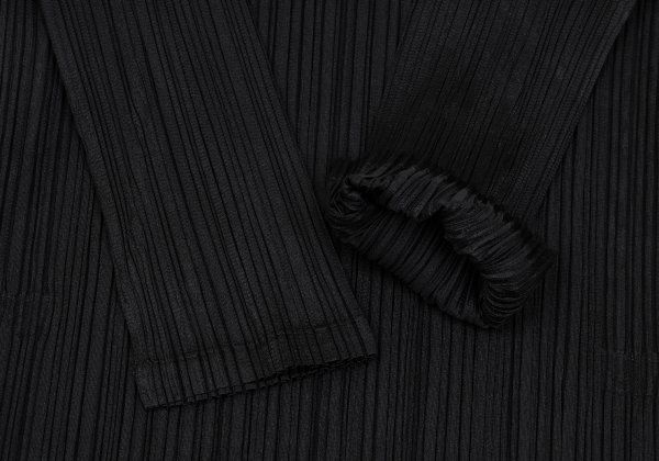 プリーツプリーズPLEATS PLEASE プリーツ七分袖フレアチュニック 黒3