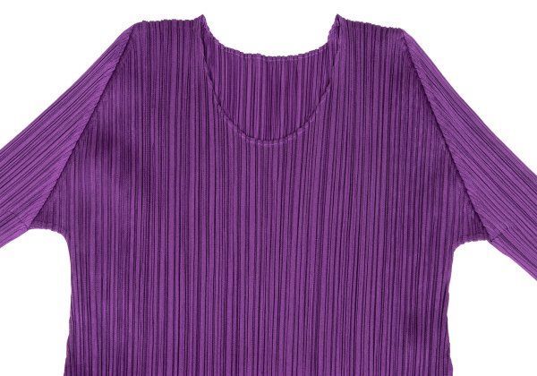 プリーツプリーズPLEATS PLEASE プリーツ七分袖チュニック 紫3 - メルカリ