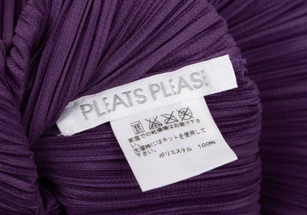 プリーツプリーズPLEATS PLEASE プリーツ七分袖チュニック 紫3 - メルカリ