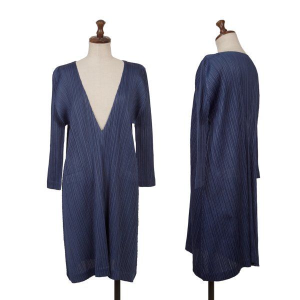 PLEATS PLEASEプリーツプリーズ 横 プリーツ バウンズ チュニック プリーツプリーズPLEATS PLEASE プリーツVネック七分袖フレア