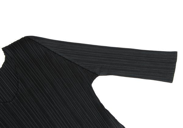 プリーツプリーズPLEATS PLEASE プリーツ七分袖チュニック 黒3 - メルカリ