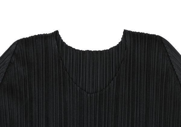 プリーツプリーズPLEATS PLEASE プリーツ七分袖チュニック 黒3 - メルカリ