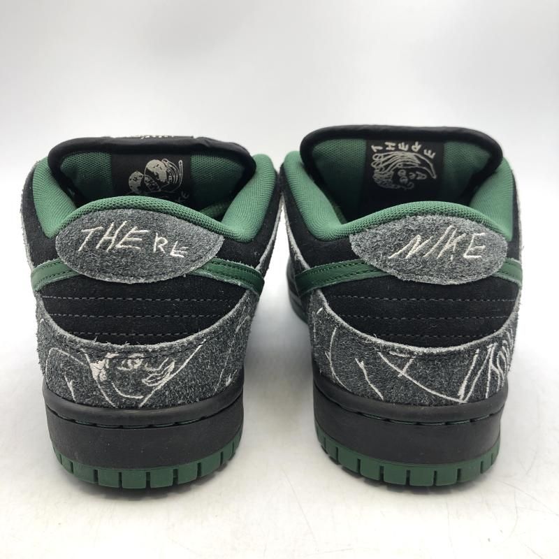 中古】NIKE×THERE SKATEBOARDS SB DUNK LOW PRO QS ブラック グリーン