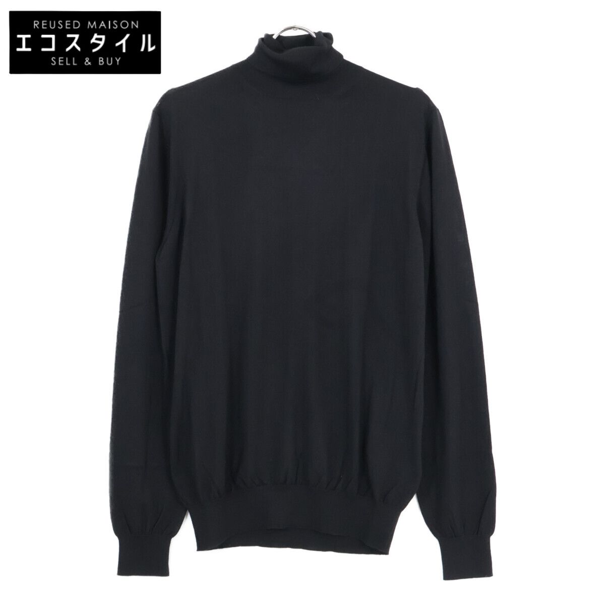 PRADA プラダ ﾌﾞﾗｯｸ UMR329 ｳｰﾙﾀｰﾄﾙﾈｯｸﾆｯﾄ 50 - メルカリ