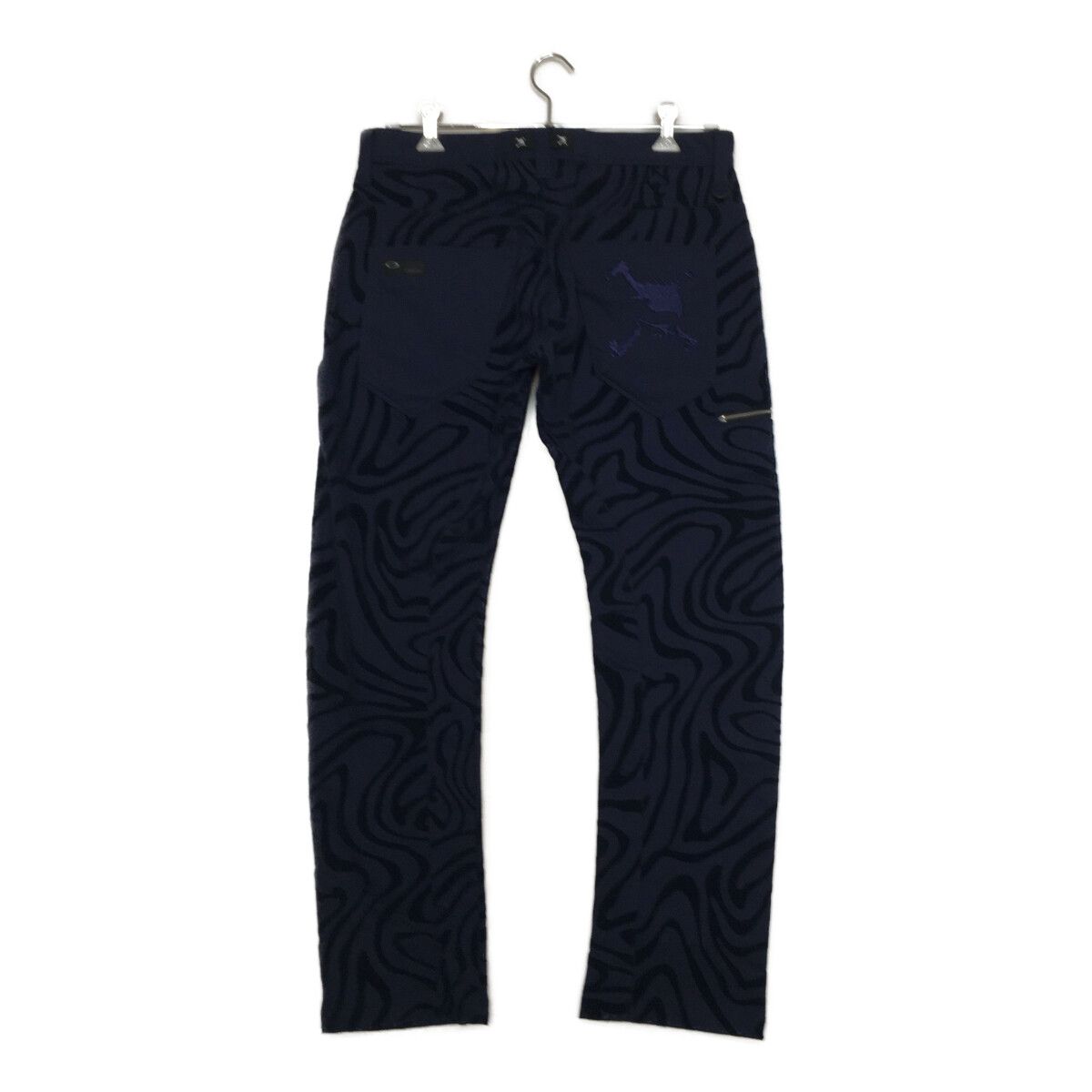 中古 メンズ オークリー OAKLEY パンツ 34インチ 紺 ネイビー ゼブラ風