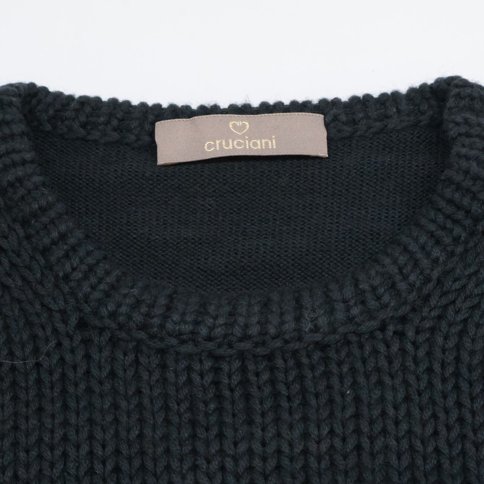 Cruciani クルチアーニ ﾌﾞﾗｯｸ 17130 ｳｰﾙ ｸﾙｰﾈｯｸﾆｯﾄ 48 - メルカリ