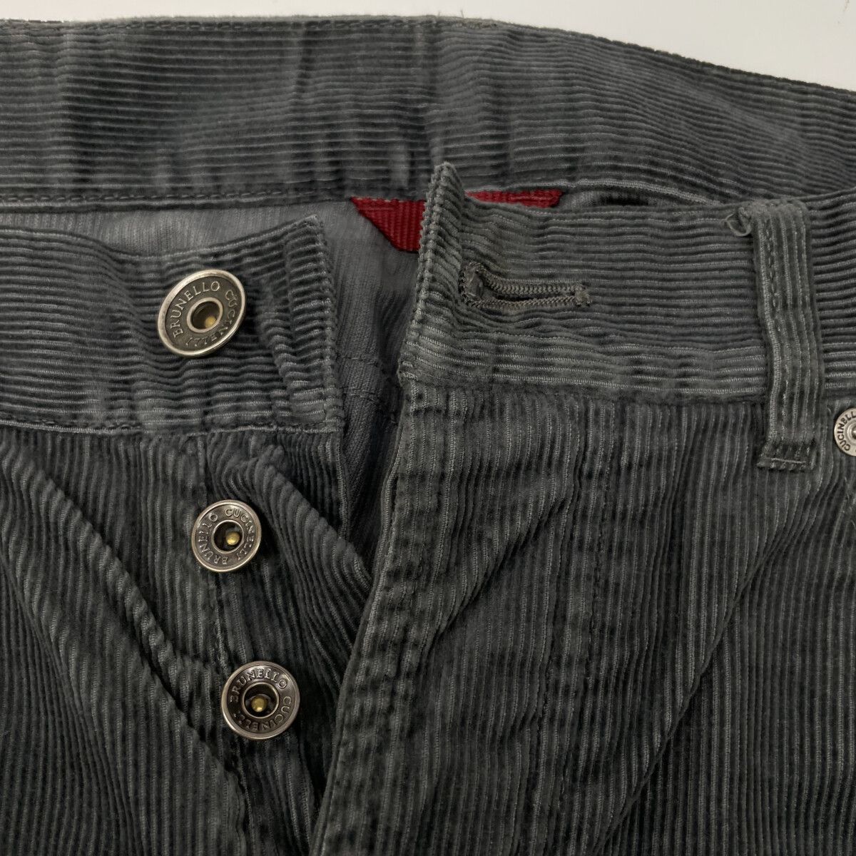 BRUNELLO CUCINELLI ブルネロクチネリ ｸﾞﾚｰ ｺｯﾄﾝ×ｶｼﾐﾔ ﾎﾞﾀﾝﾌﾗｲ ﾃｰﾊﾟｰﾄﾞ