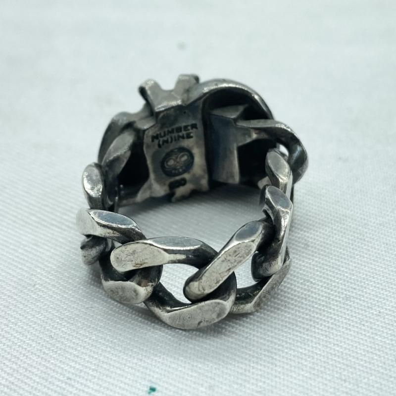 中古】NUMBER (N)INE×Magical Design 06AW スカルリング #17 シルバー