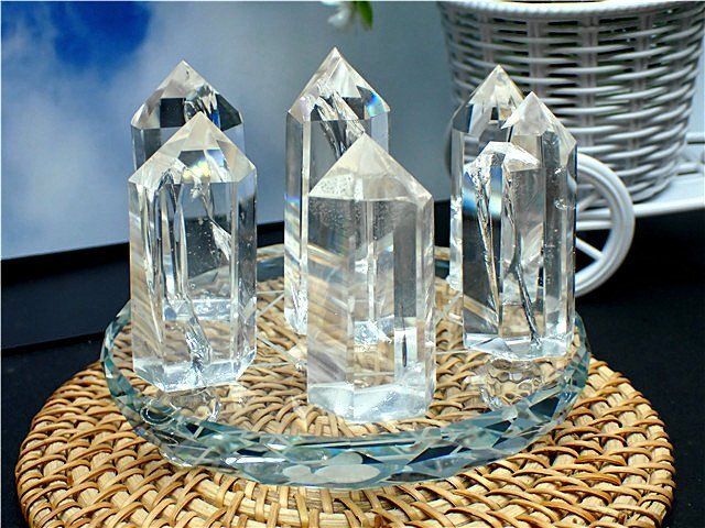 AAA級 天然レインボー水晶六角柱七星陣B87B7 285B11C